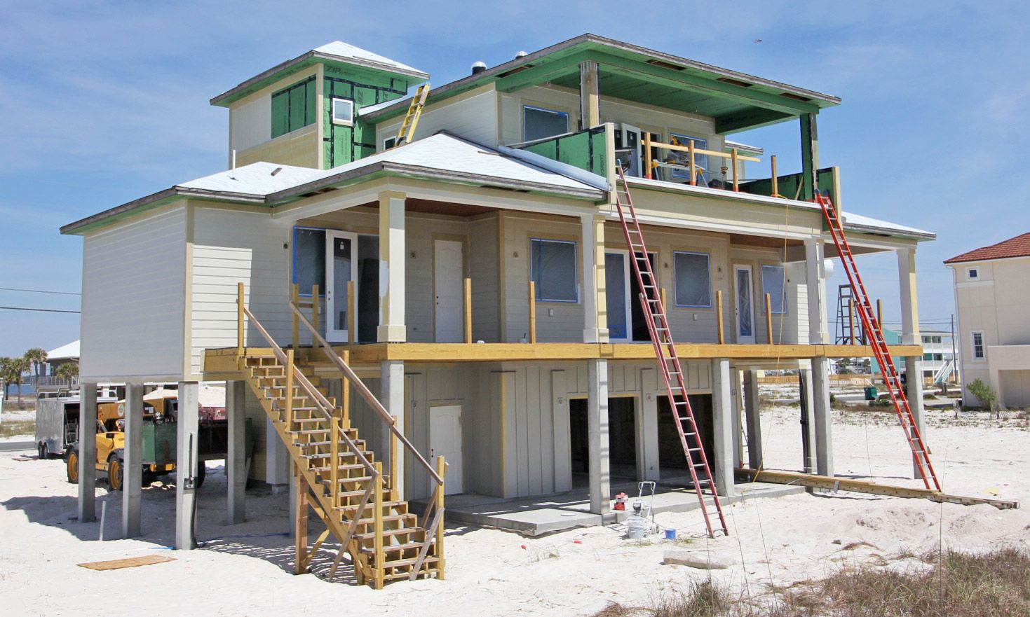 Burchard coastal transitional style piling home on Navarre BeacB