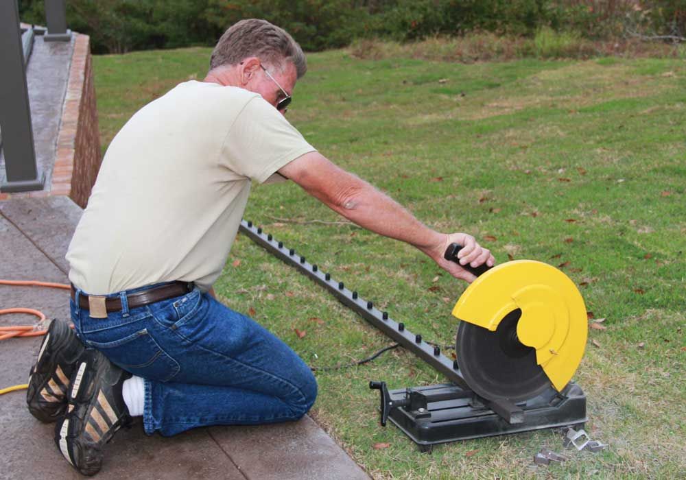 Installing aluminum railing for Acorn Construction