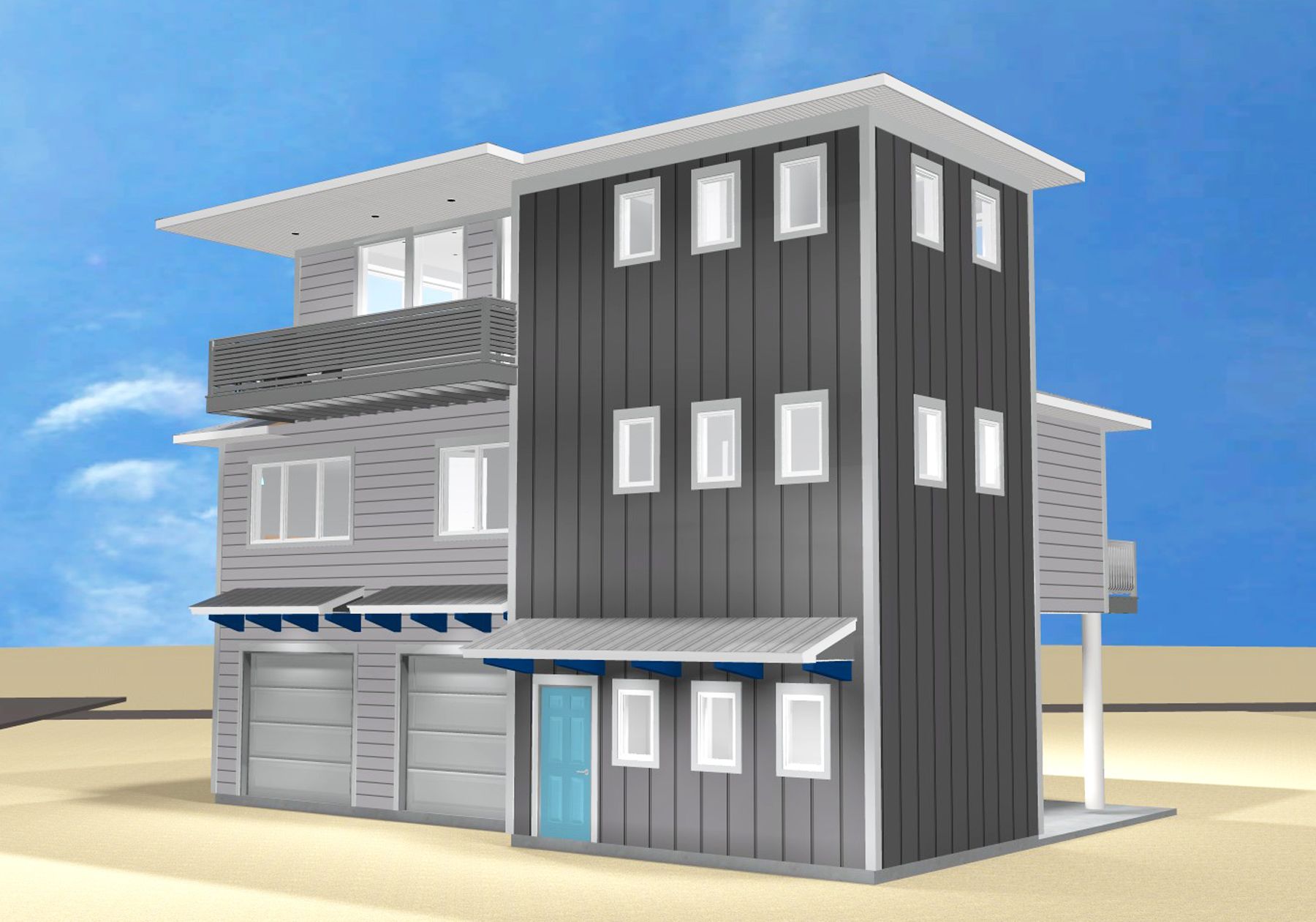 Neff modern coastal piling home on Navarre Beach