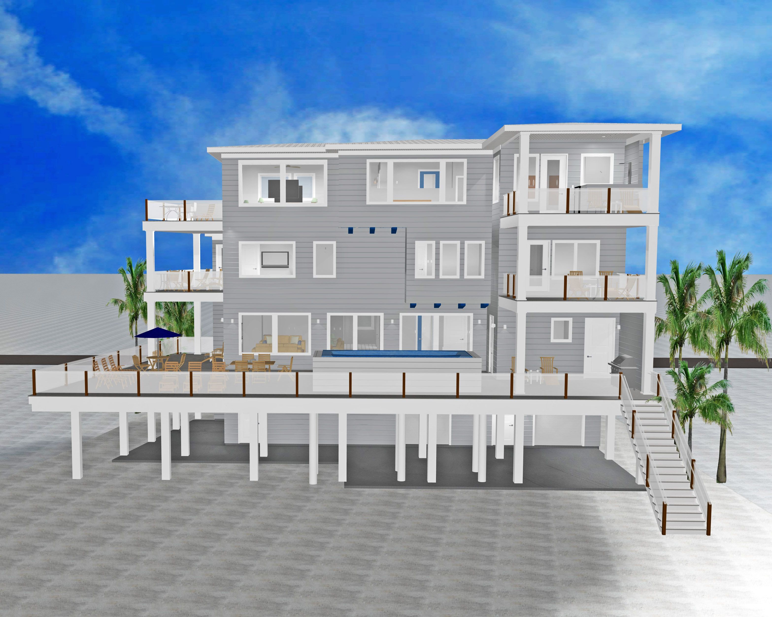 Clanton modern coastal piling home on Navarre Beach