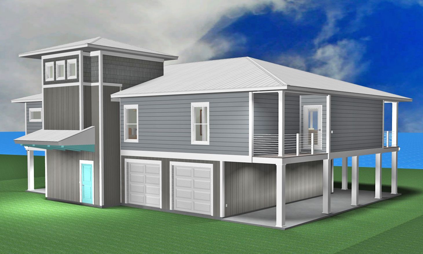 Cyr modern coastal piling home in Navarre