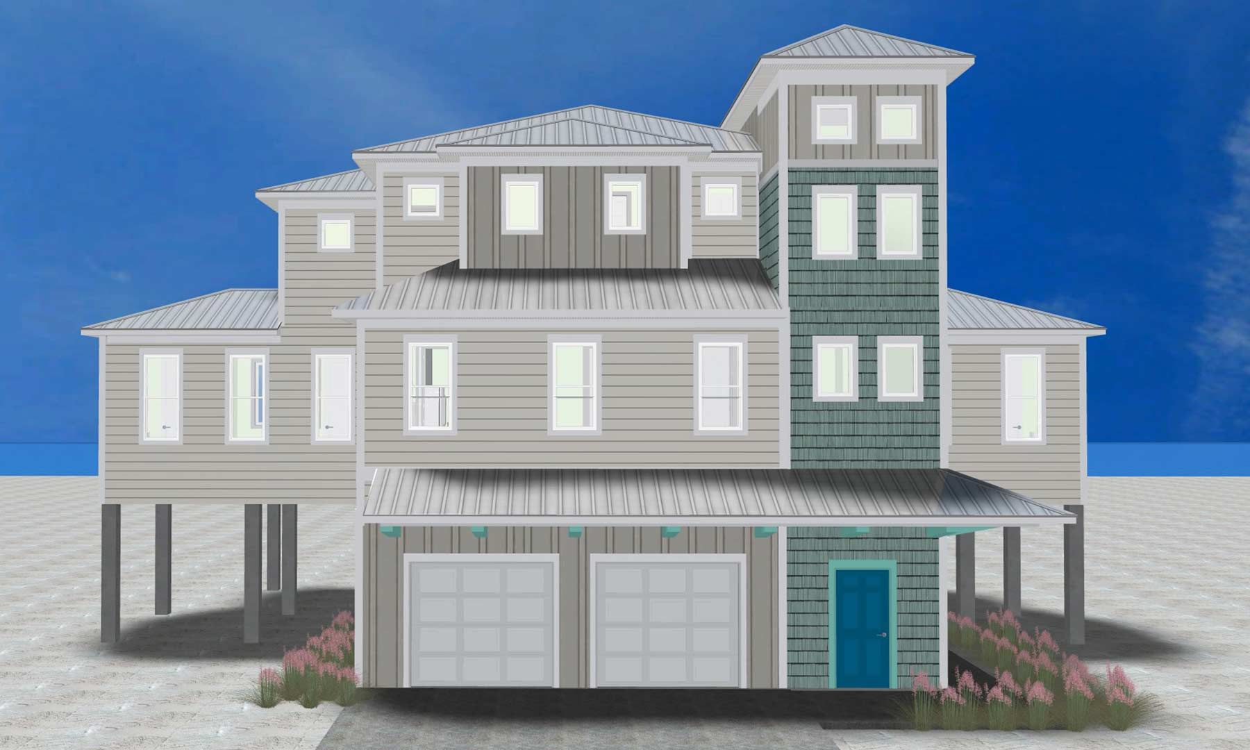 Burchard modern coastal style piling home on Navarre Beach