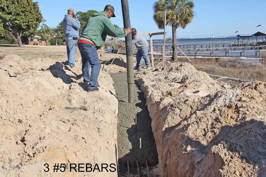 pouring the footings